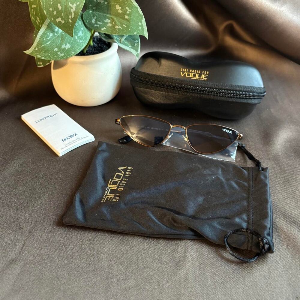 Gigi Hadid Vogue Cat-Eye Sunglasses in Gold and Black